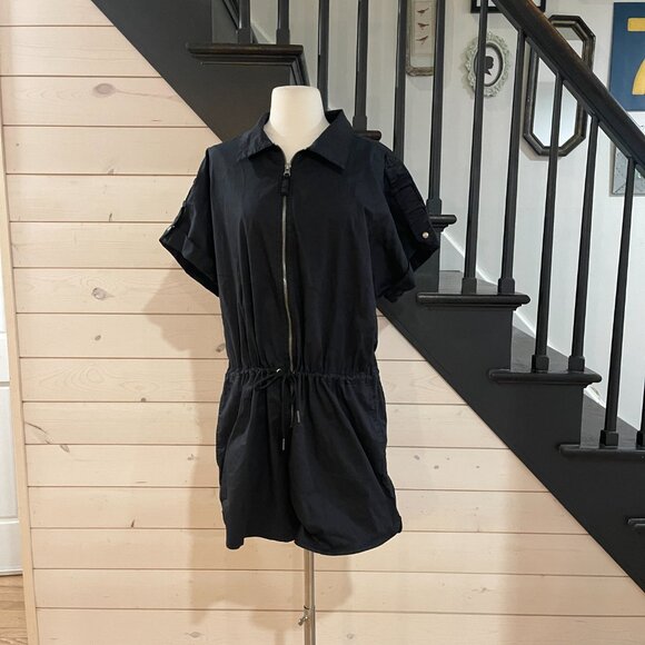 027 Pistola Meg Short Sleeve Zip Front Romper In Fade to Black XL - Picture 7 of 10